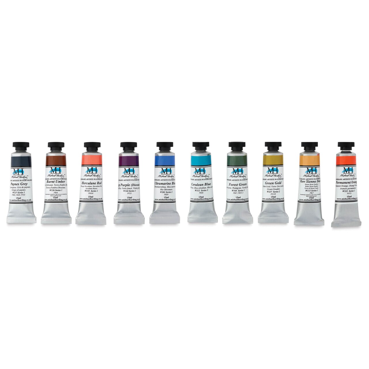 Michael Harding Artists Watercolors - Set of 10, Wild Nature, 15 ml